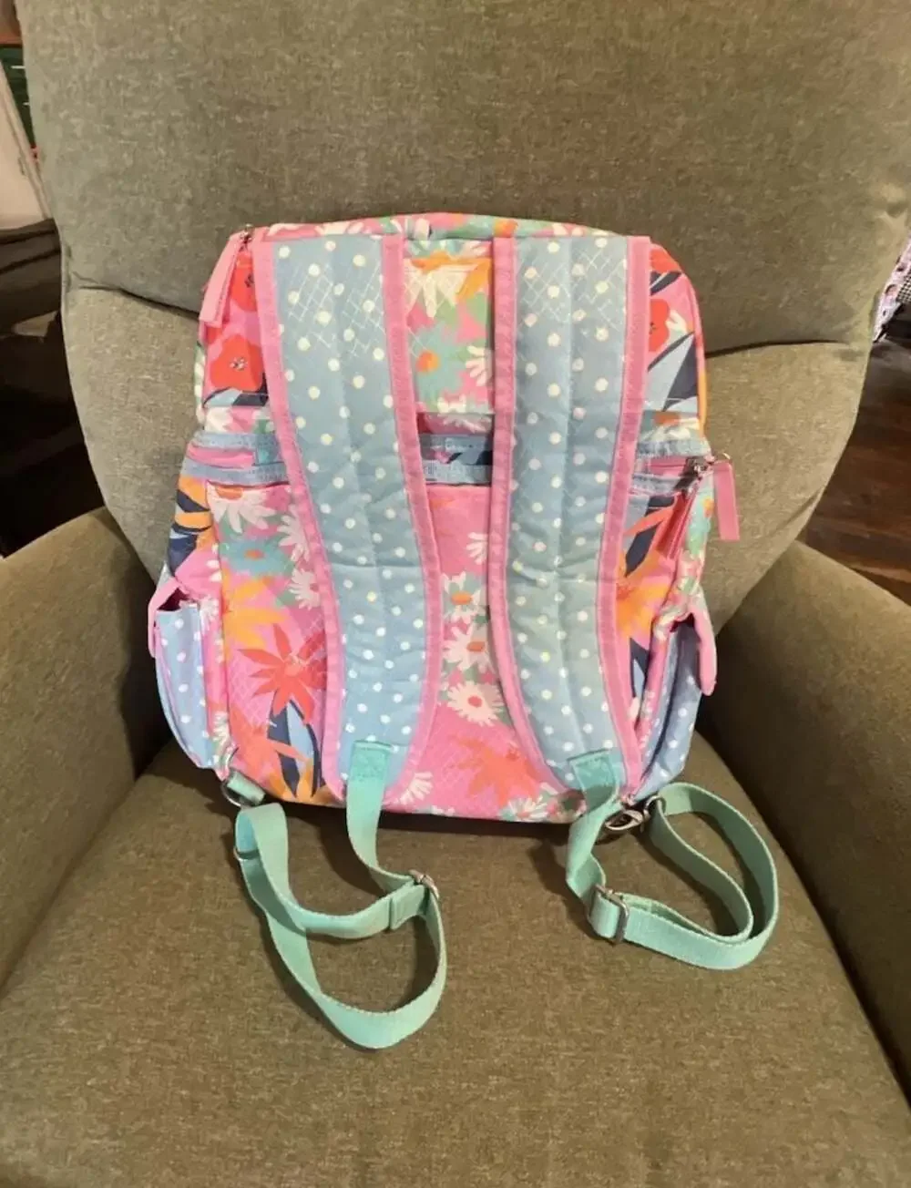 Matilda Jane Everything Packed Cooler Backpack Pink Floral Daisy like new